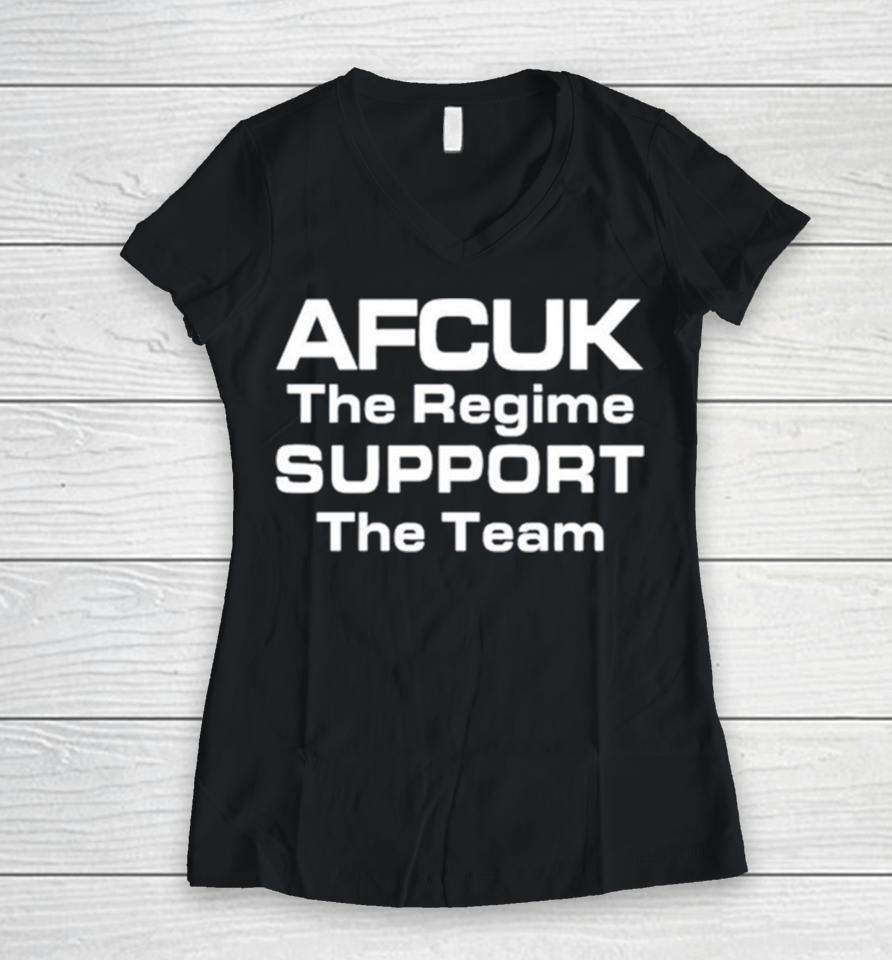 Afcuk The Regime Support The Team Women V-Neck T-Shirt