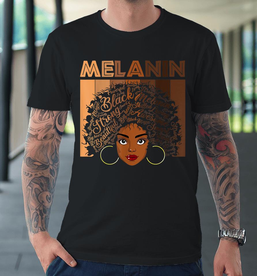 African American Afro Blm Black Women Girls Melanin Premium T-Shirt