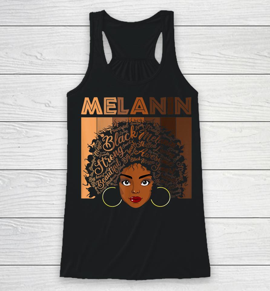 African American Afro Blm Black Women Girls Melanin Racerback Tank
