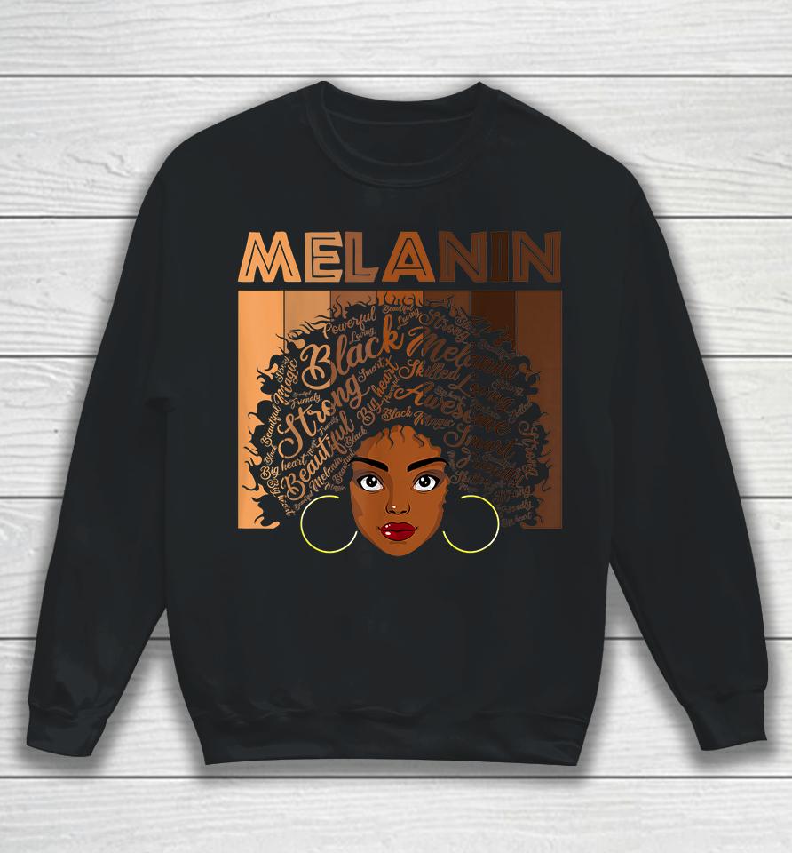 African American Afro Blm Black Women Girls Melanin Sweatshirt