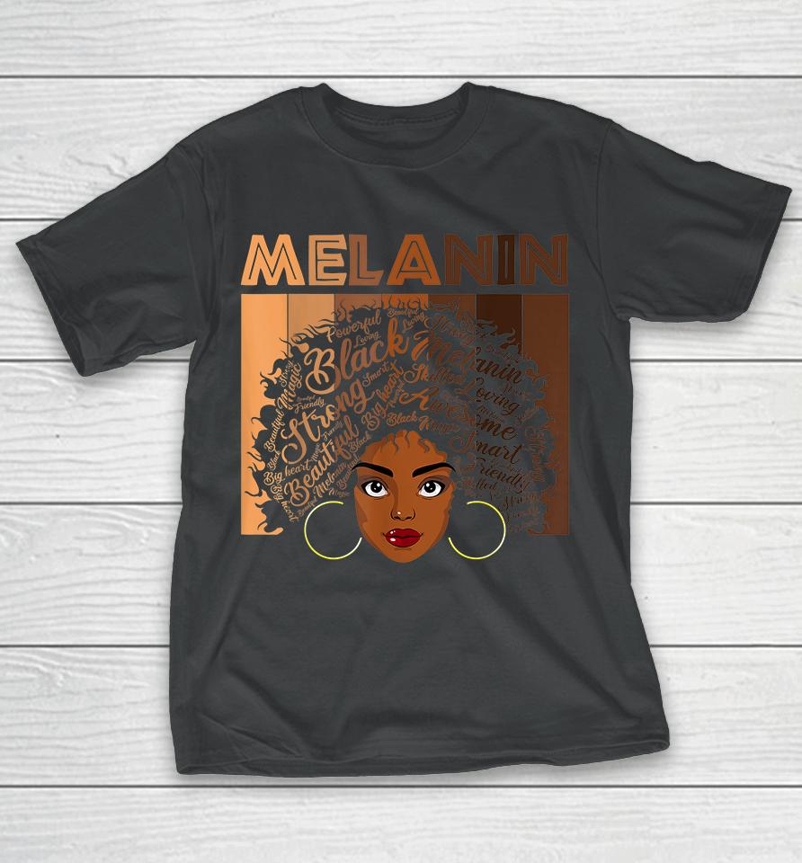 African American Afro Blm Black Women Girls Melanin T-Shirt