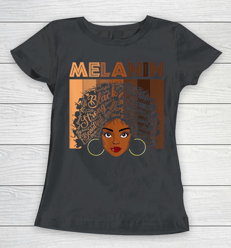 African American Afro Blm Black Women Girls Melanin Women T-Shirt