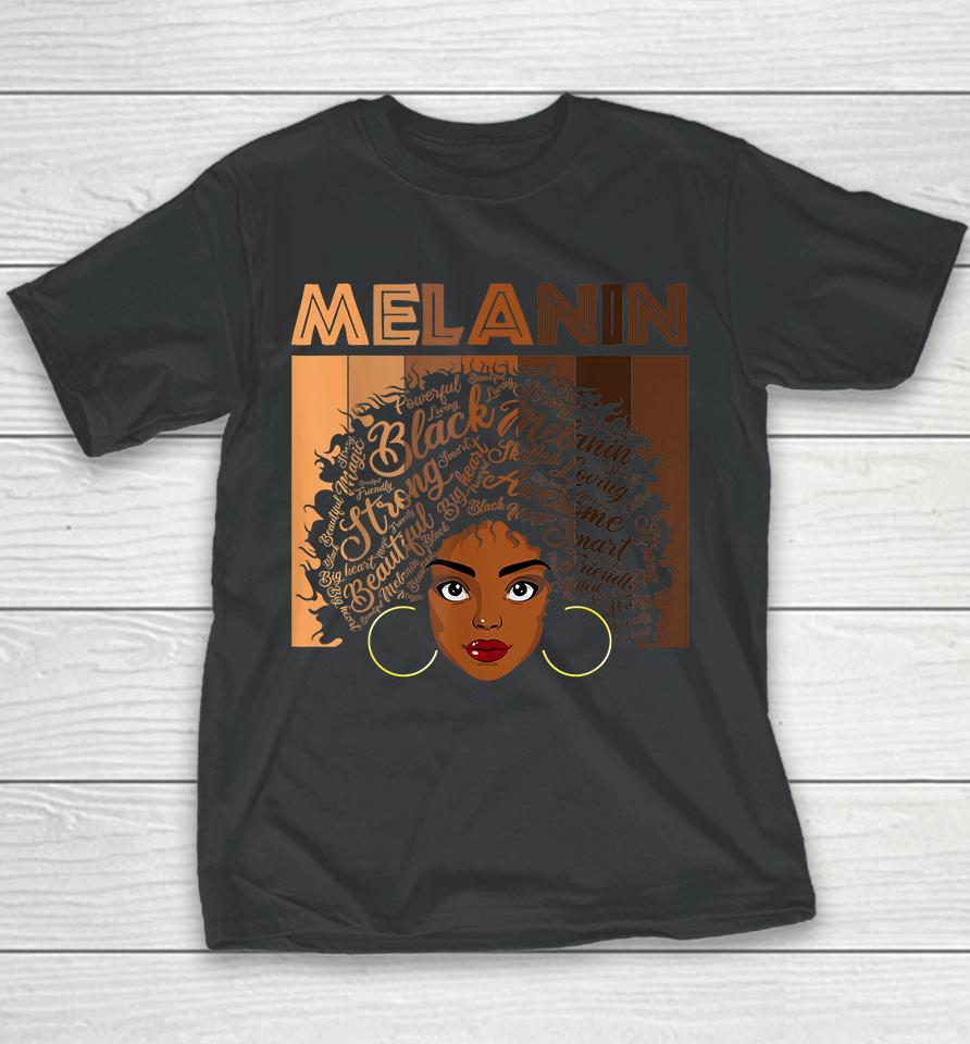 African American Afro Blm Black Women Girls Melanin Youth T-Shirt