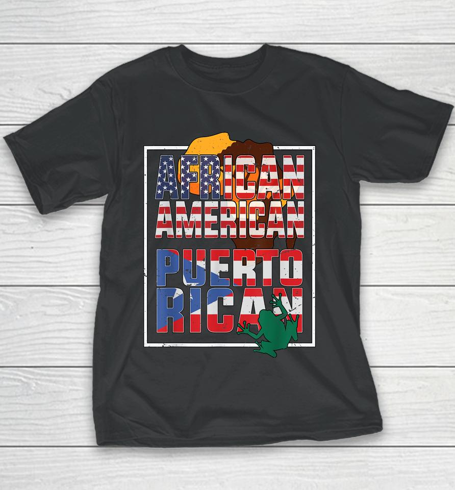 African American And Puerto Rican Flag American Puerto Rican Youth T-Shirt