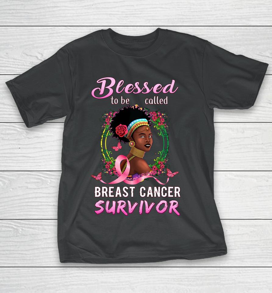 African American Breast Cancer Women Blessed Survivor T-Shirt