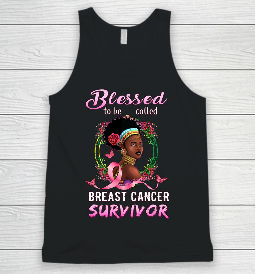 African American Breast Cancer Women Blessed Survivor Unisex Tank Top