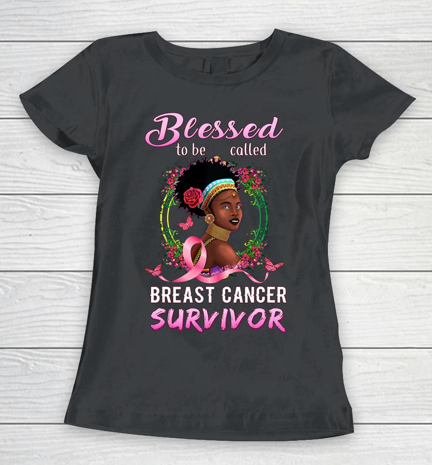 African American Breast Cancer Women Blessed Survivor Women T-Shirt