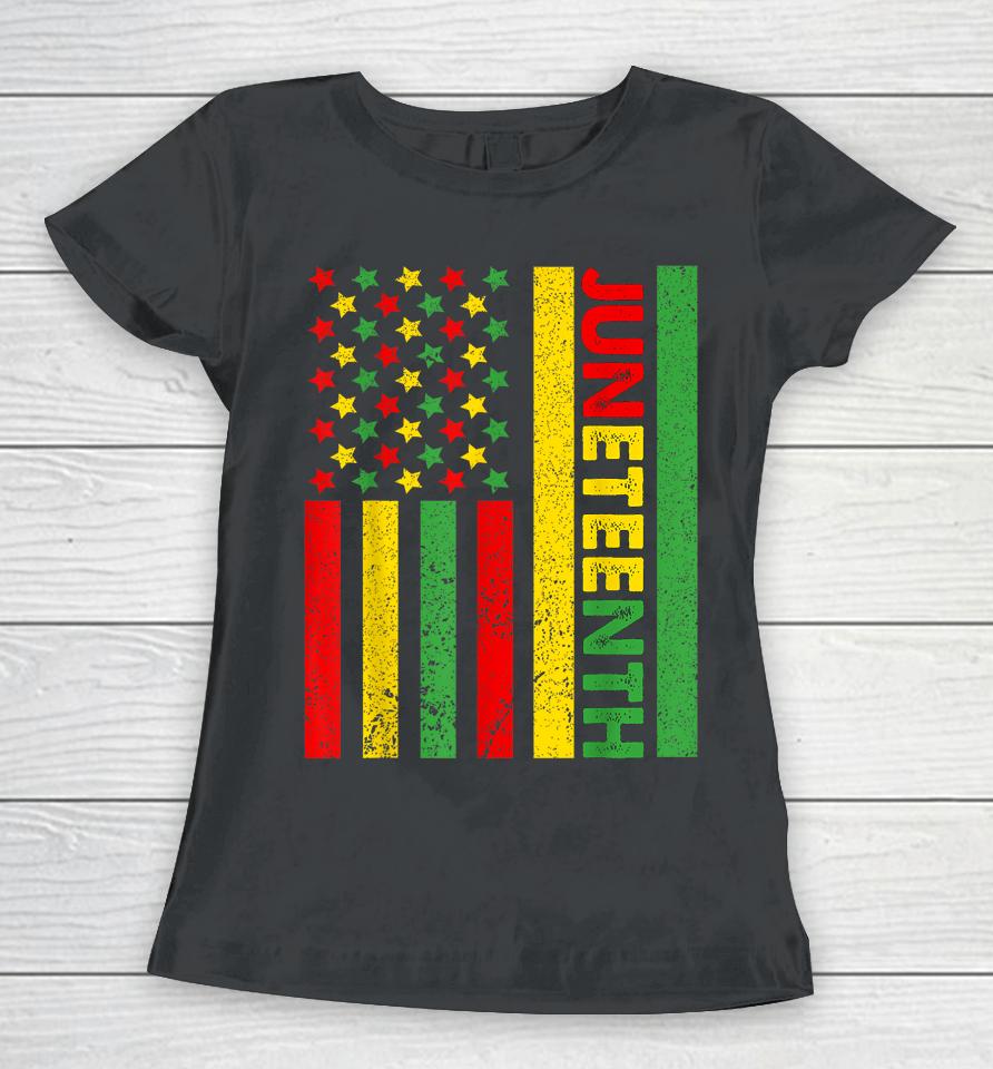 African American Flag Juneteenth Women T-Shirt