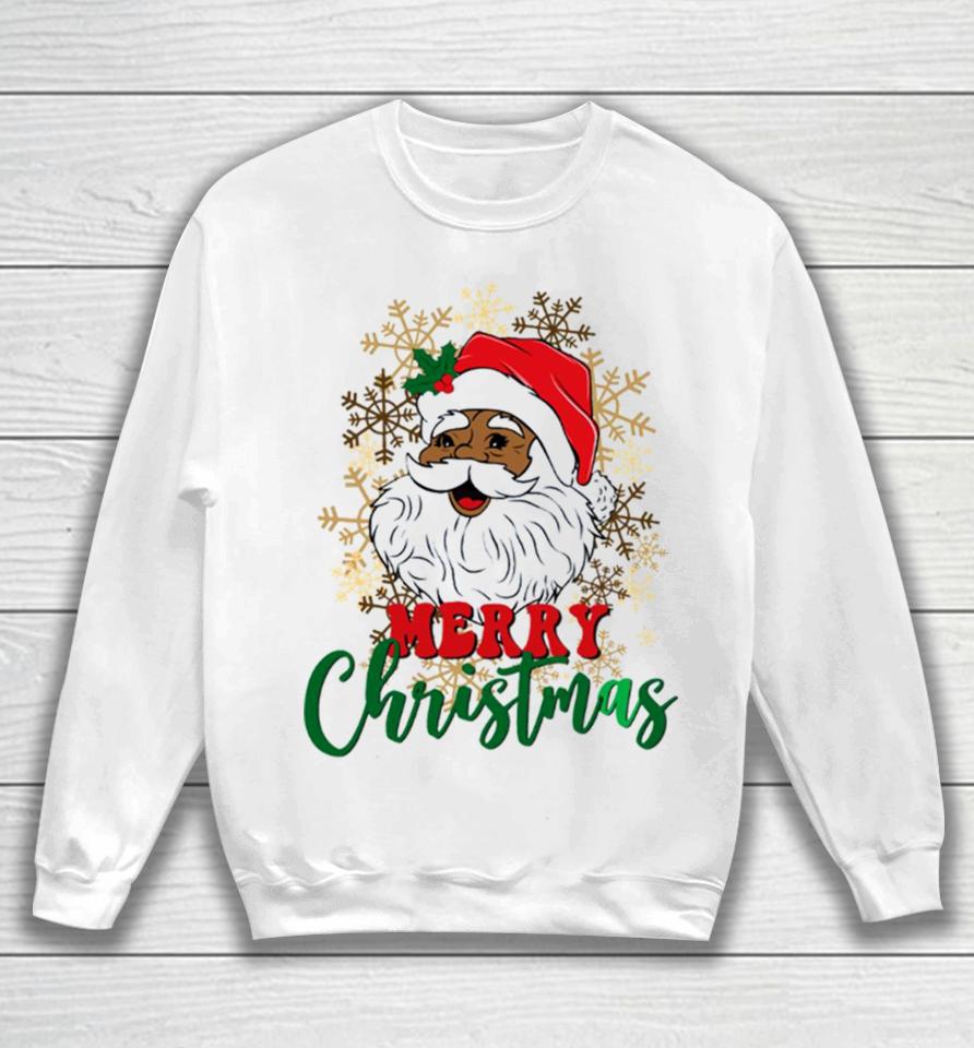 African American Retro Vintage Black Santa Claus Sweatshirt