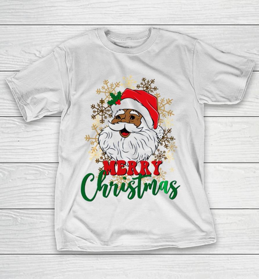 African American Retro Vintage Black Santa Claus T-Shirt