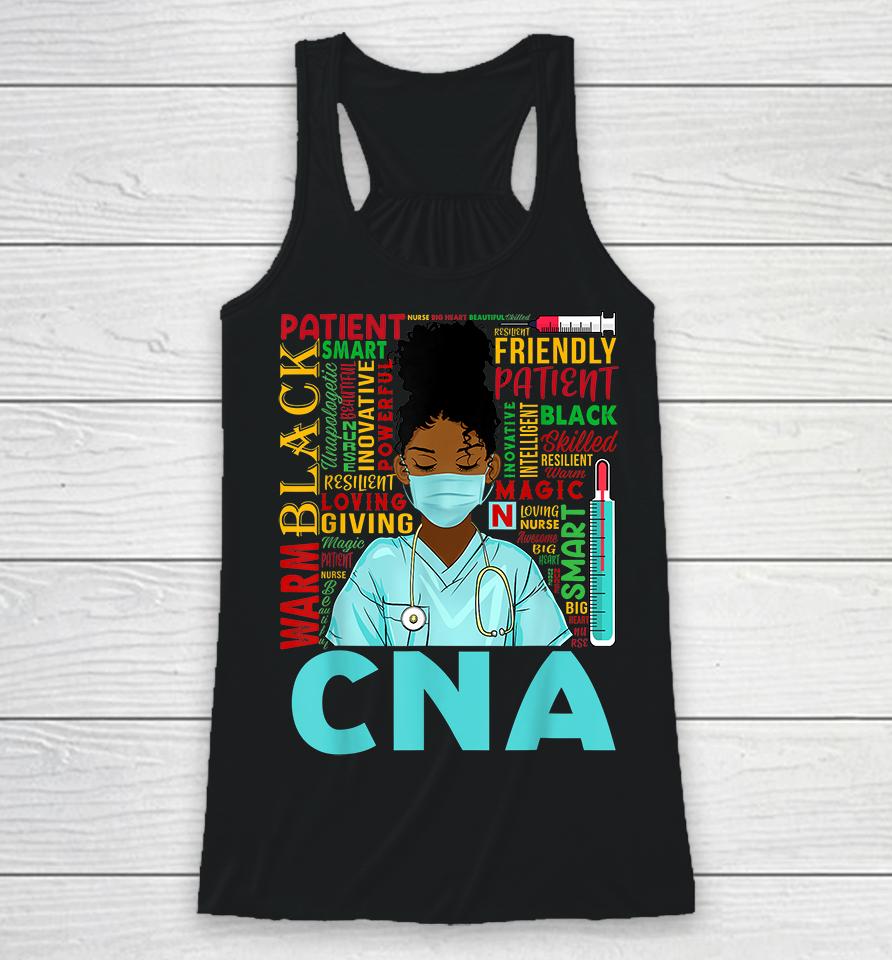 African American Women Black Cna Nurse Black History Month Racerback Tank