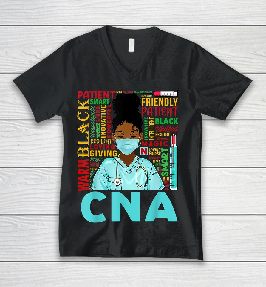 African American Women Black Cna Nurse Black History Month Unisex V-Neck T-Shirt