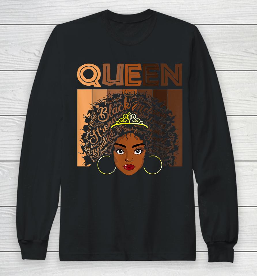 Afro Black Melanin Queen Girl Apparel American African Women Long Sleeve T-Shirt