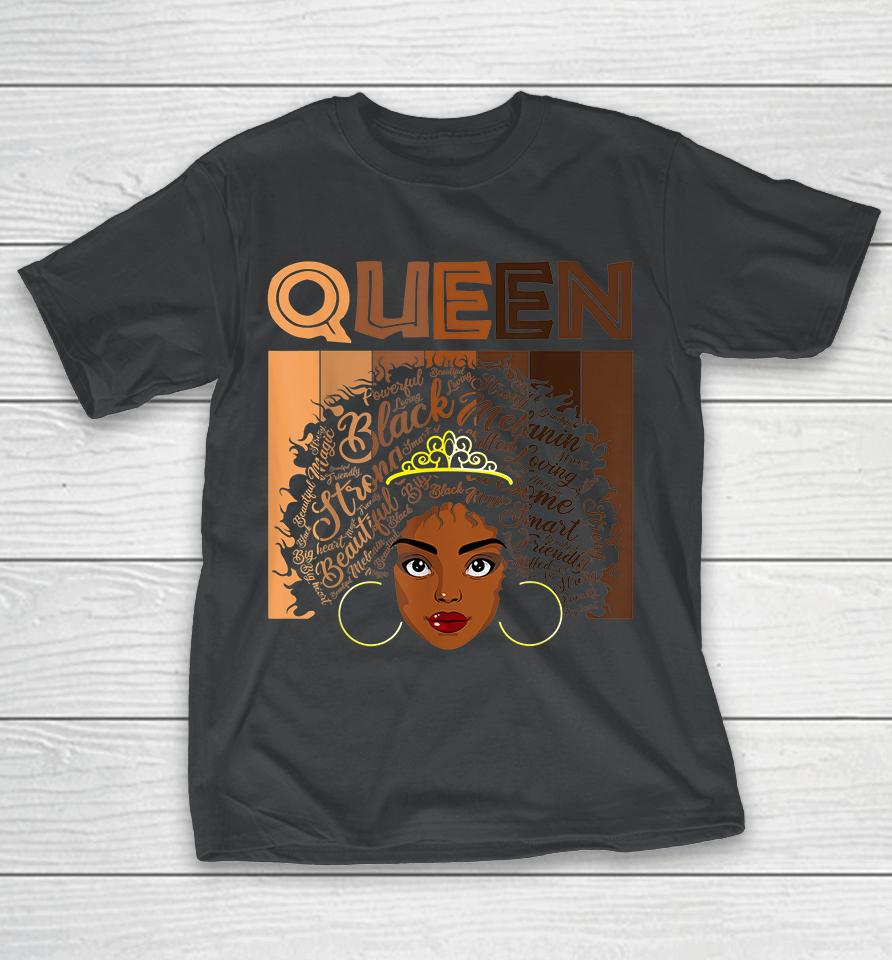 Afro Black Melanin Queen Girl Apparel American African Women T-Shirt