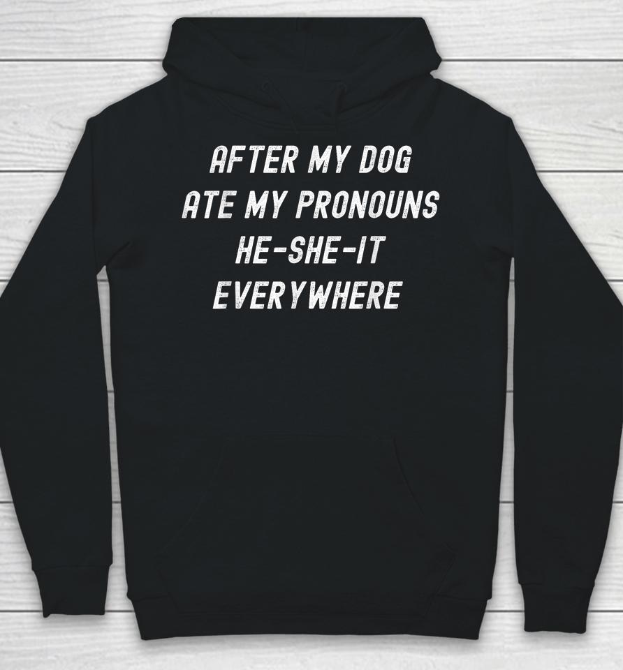 After My Dog Ate My Pronouns, He She It Everywhere Hoodie