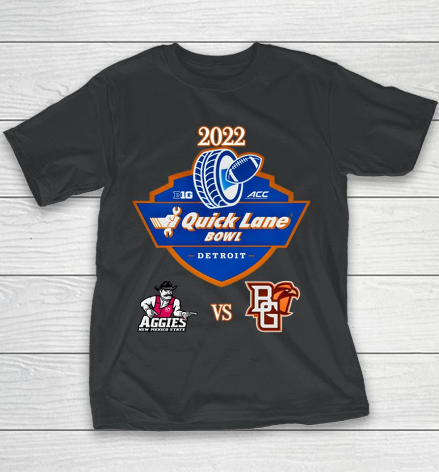 Aggies Of New Mexico Vs Falcons Of Bowling Green Ohio 2022 Quick Lane Bowl Youth T-Shirt