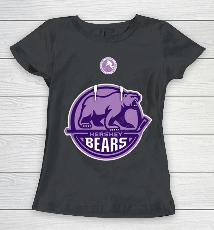 Ahl Hershey Bears Black Hockey Fights 2024 Women T-Shirt