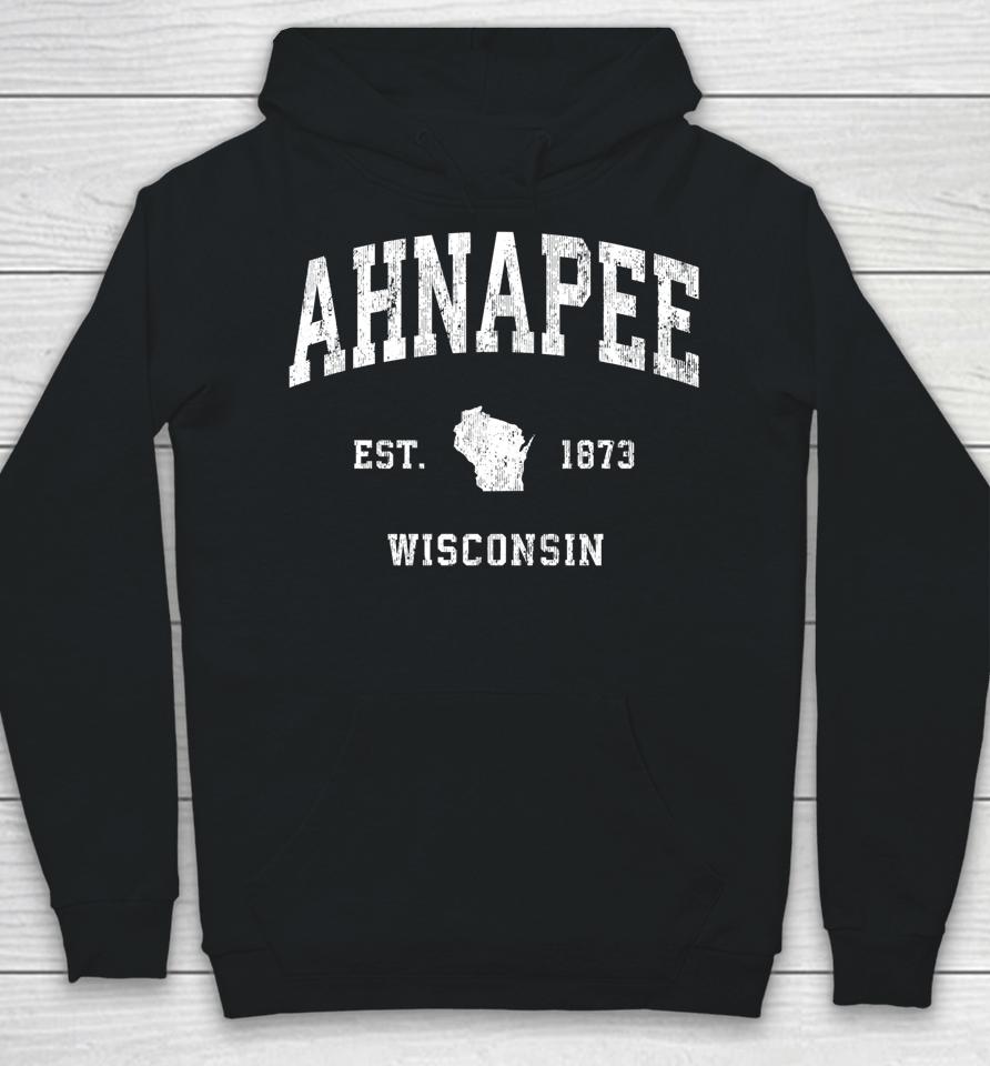 Ahnapee Wisconsin Wi Vintage Athletic Sports Design Hoodie