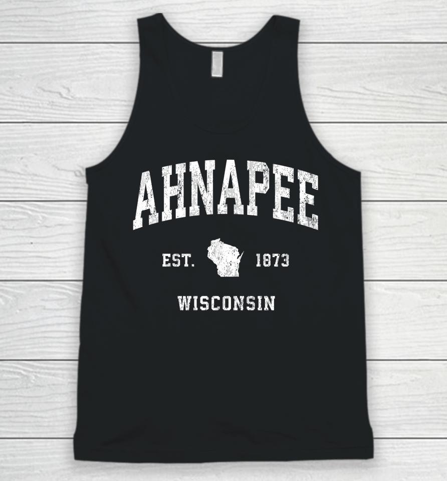 Ahnapee Wisconsin Wi Vintage Athletic Sports Design Unisex Tank Top