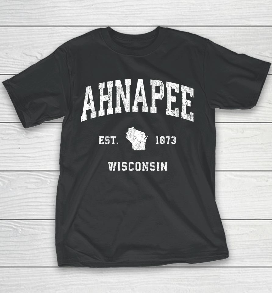 Ahnapee Wisconsin Wi Vintage Athletic Sports Design Youth T-Shirt