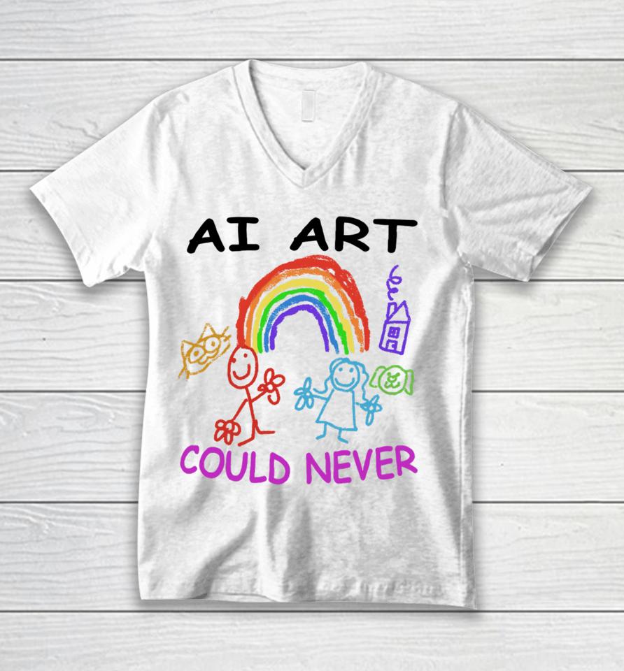 Ai Art Could Never Unisex V-Neck T-Shirt