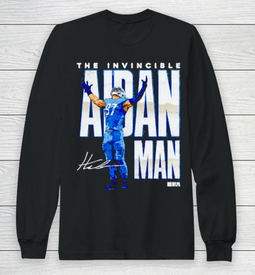 Aidan Hutchinson Detroit Aidan Man Football Signature Long Sleeve T-Shirt