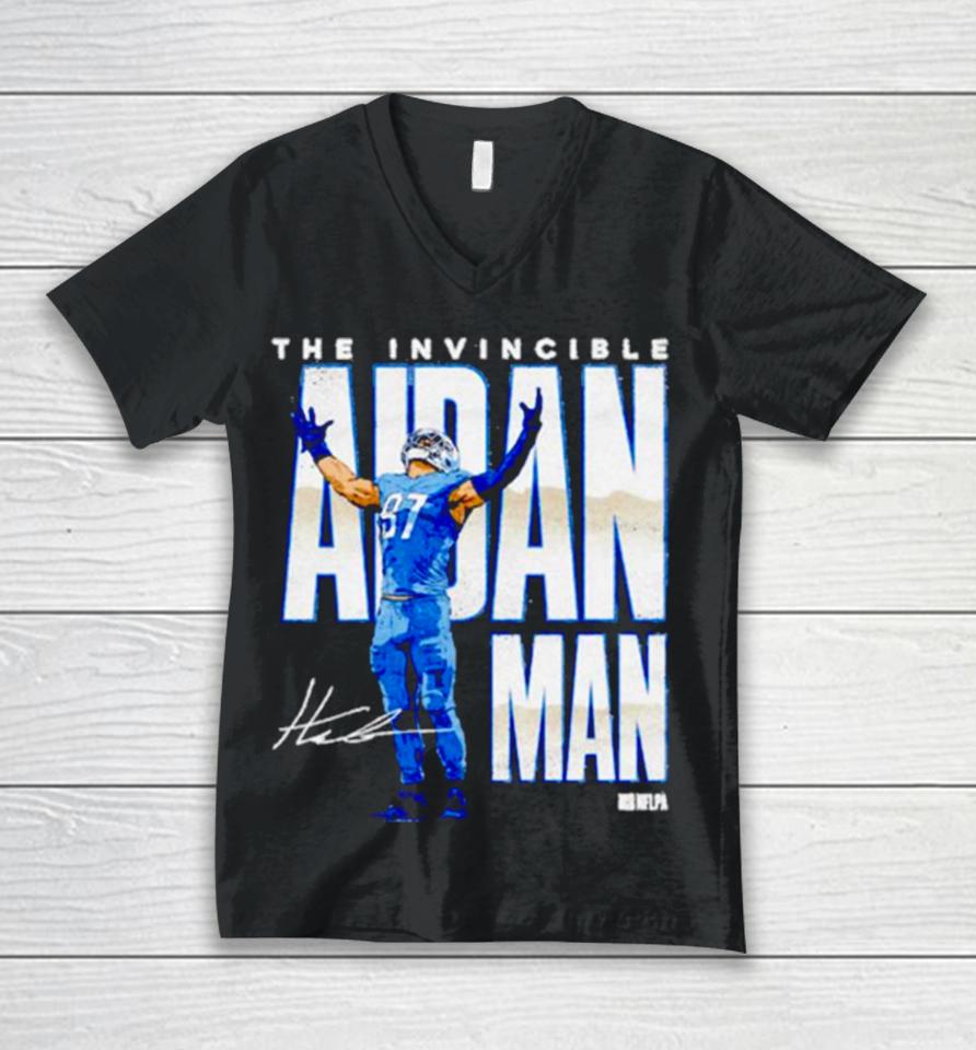 Aidan Hutchinson Detroit Aidan Man Football Signature Unisex V-Neck T-Shirt