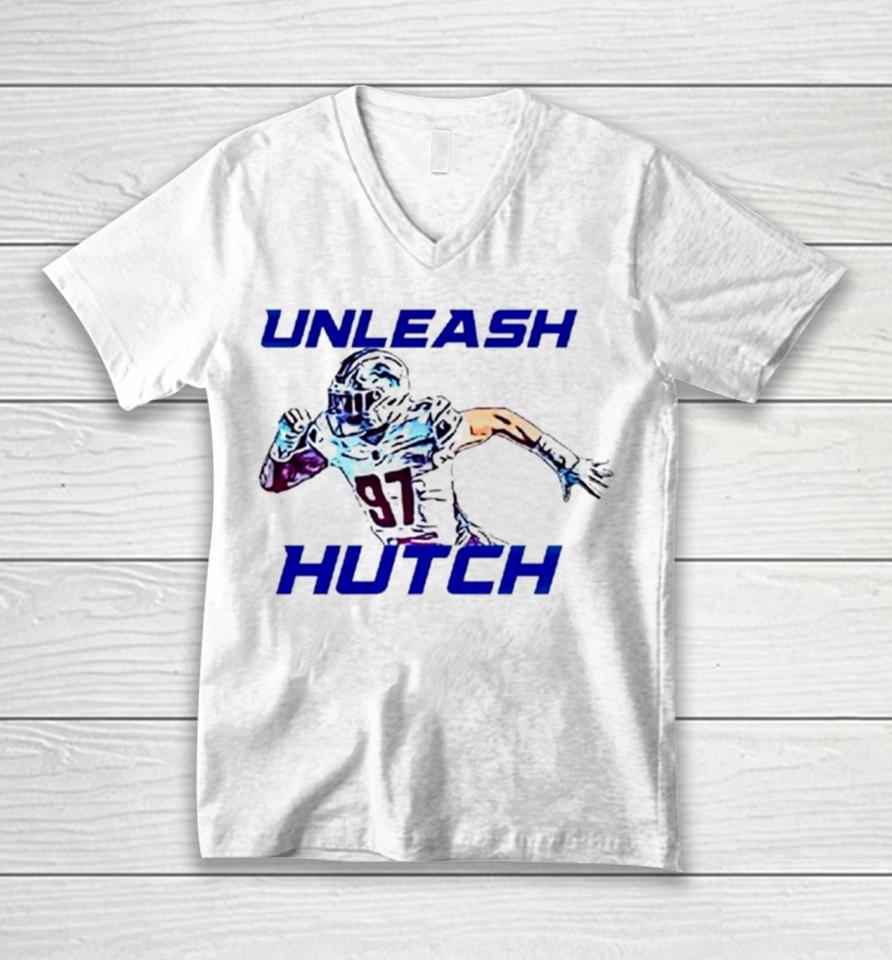 Aidan Hutchinson Detroit Lions Unleash Hutch Unisex V-Neck T-Shirt