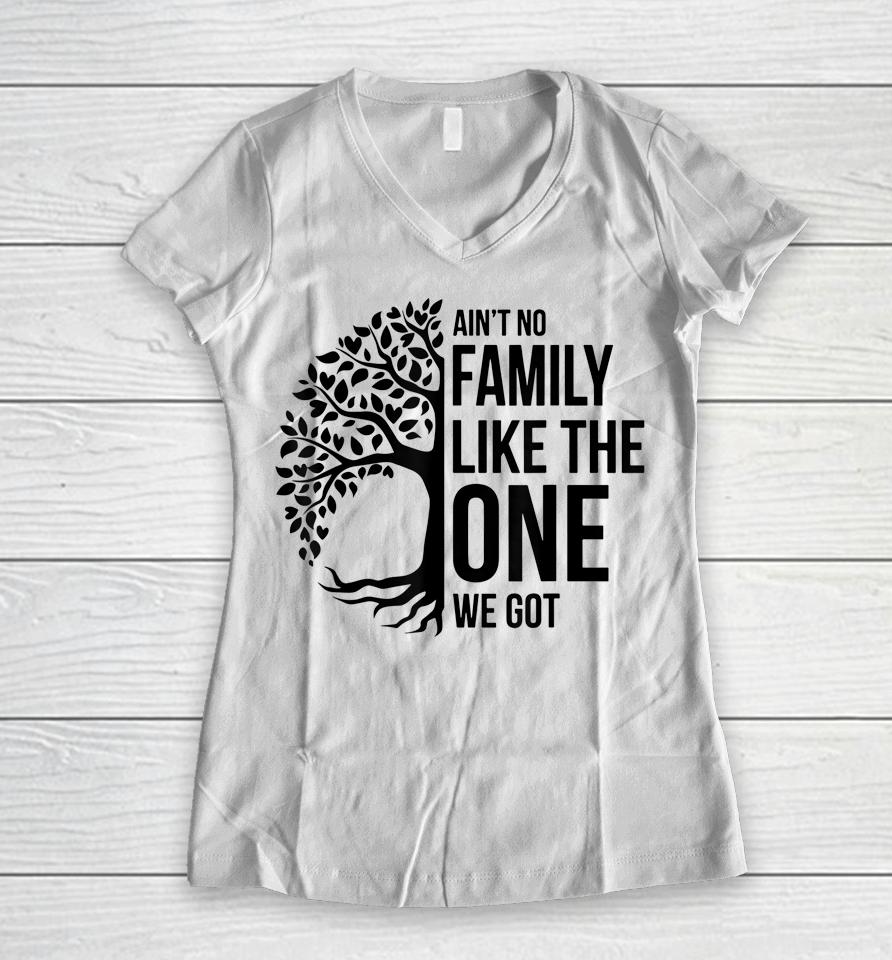 Ain't No Family Like The One We Got Funny Family Reunion Women V-Neck T-Shirt