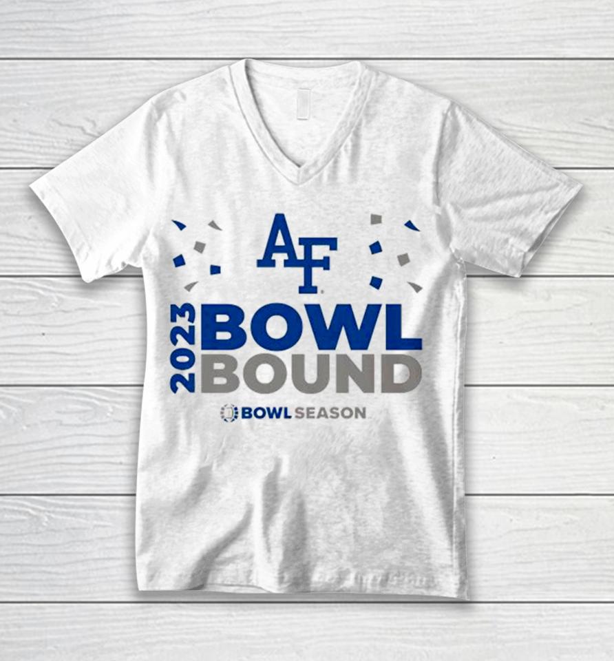 Air Force Falcons 2023 Bowl Bound Bow Season Logo Unisex V-Neck T-Shirt