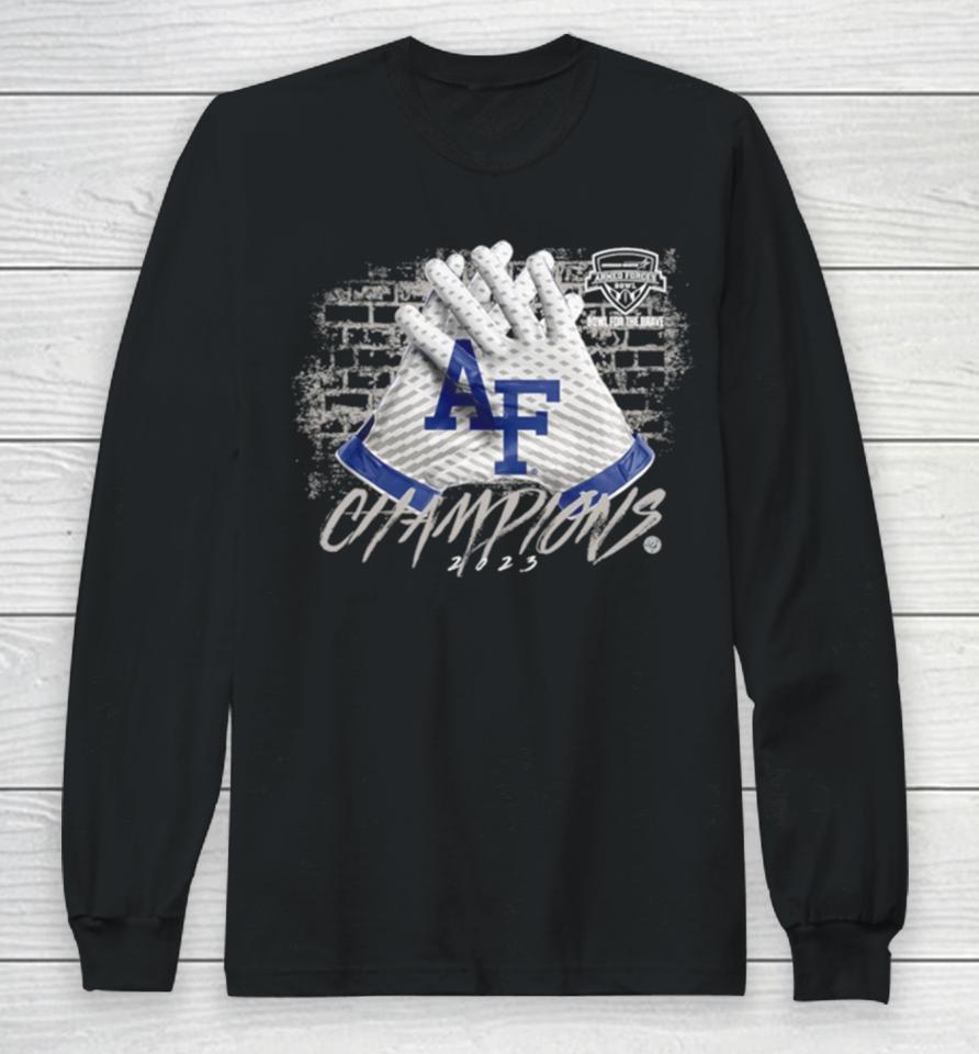 Air Force Falcons 2023 Lockheed Martin Armed Forces Bowl Champions Gloves Long Sleeve T-Shirt