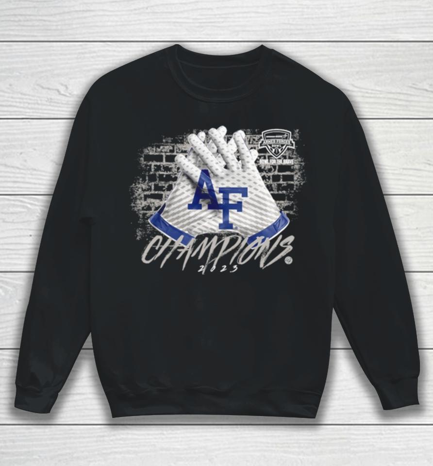 Air Force Falcons 2023 Lockheed Martin Armed Forces Bowl Champions Gloves Sweatshirt
