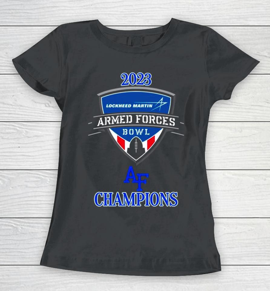 Air Force Falcons 2023 Lockheed Martin Armed Forces Bowl Champions Women T-Shirt