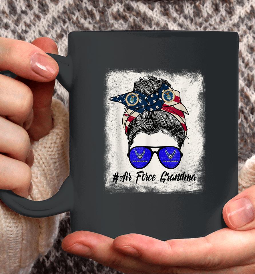 Air Force Grandma Messy Bun Sunglasses Military 4Th Of July Coffee Mug