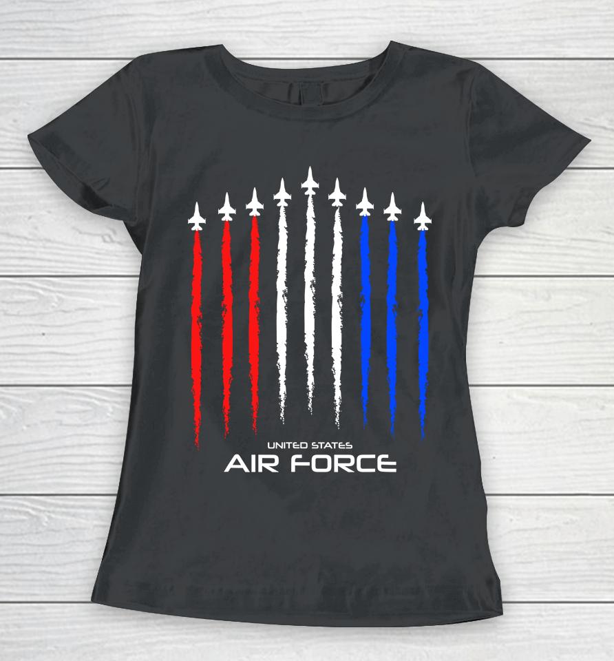 Air Force Us Veterans 4Th Of July American Flag Women T-Shirt