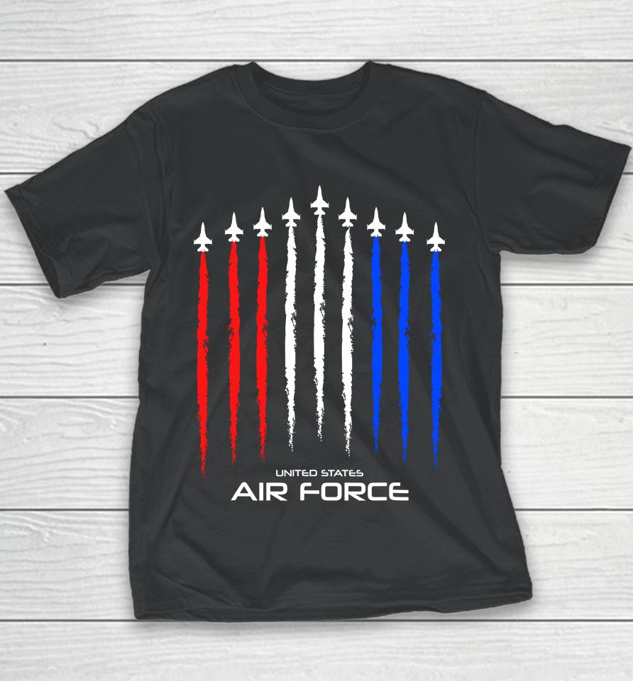 Air Force Us Veterans 4Th Of July American Flag Youth T-Shirt