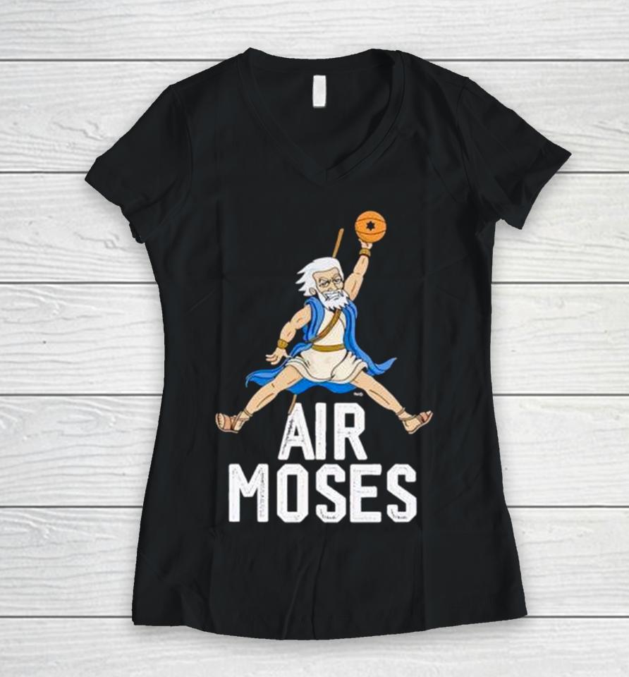 Air Moses Mascot Basketball Women V-Neck T-Shirt