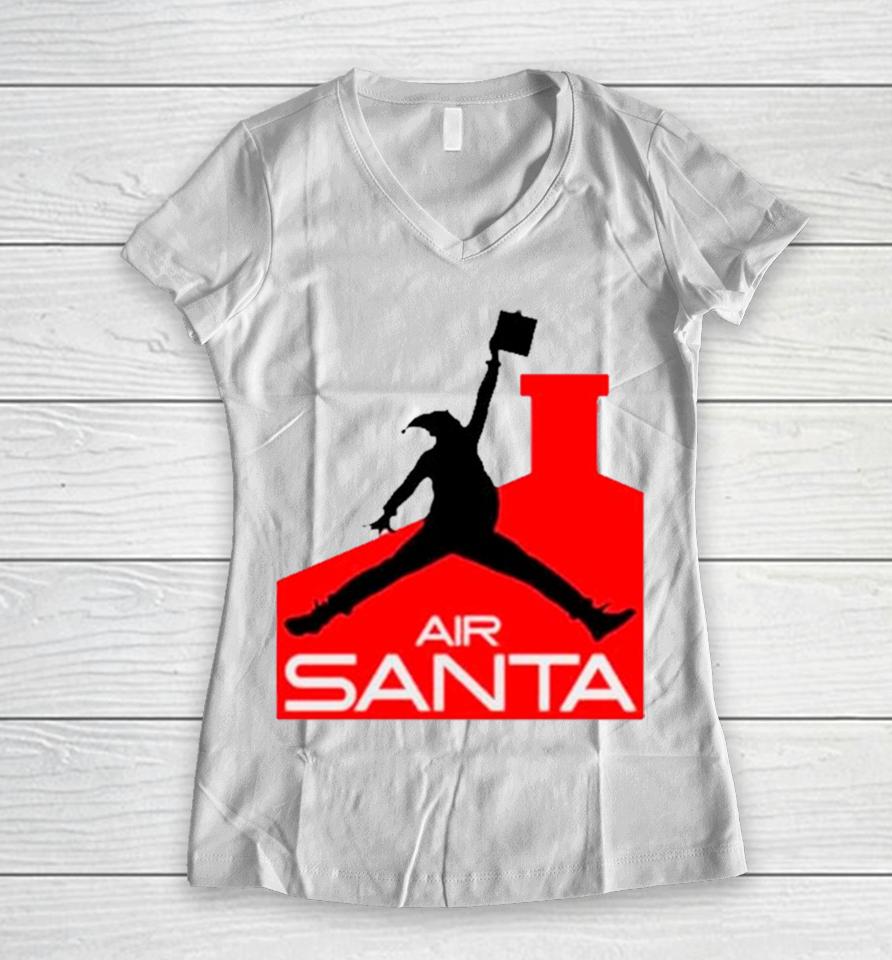 Air Santa Funny Christmas Women V-Neck T-Shirt