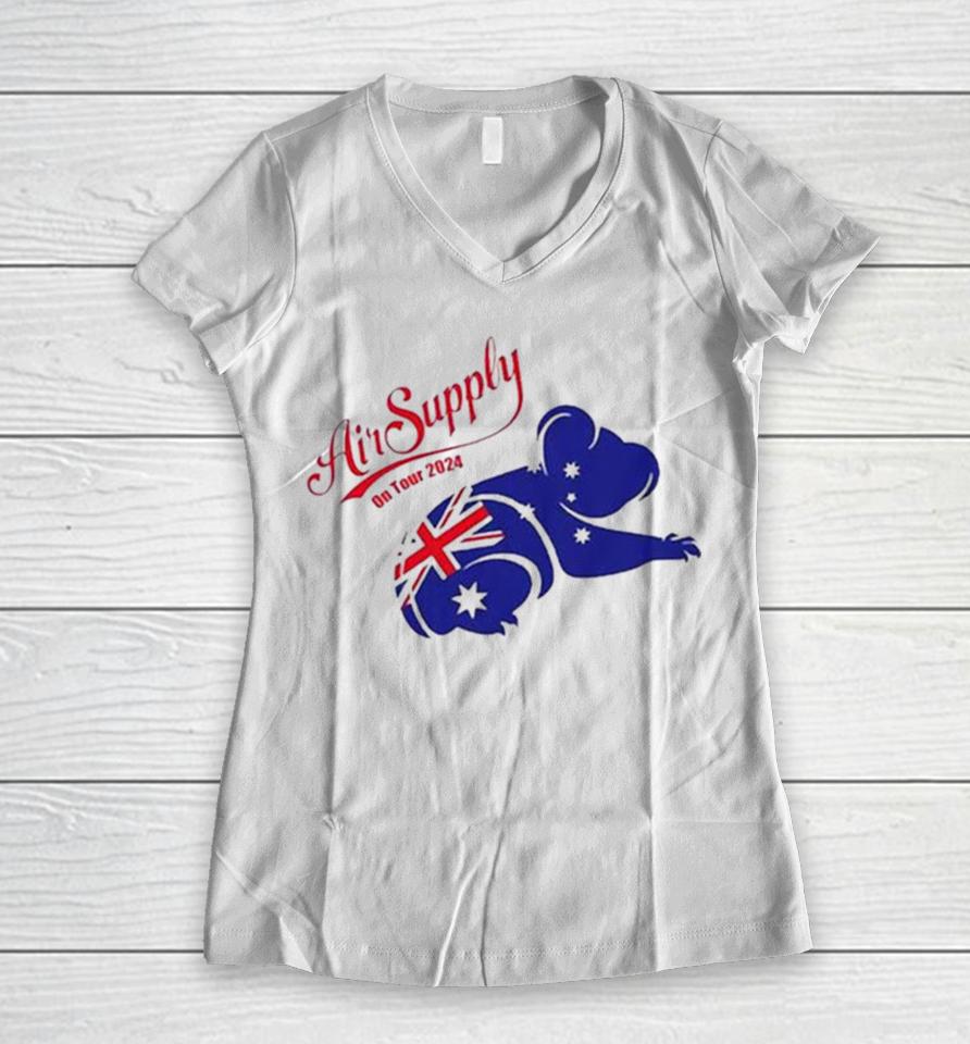 Air Supply Music Air Supply 2024 Tour Koala Women V-Neck T-Shirt