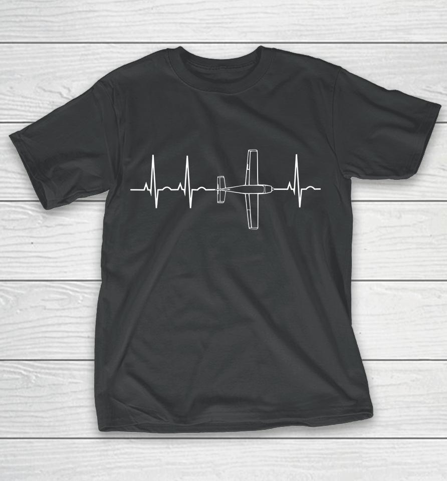 Airplane Pilot Heartbeat T-Shirt