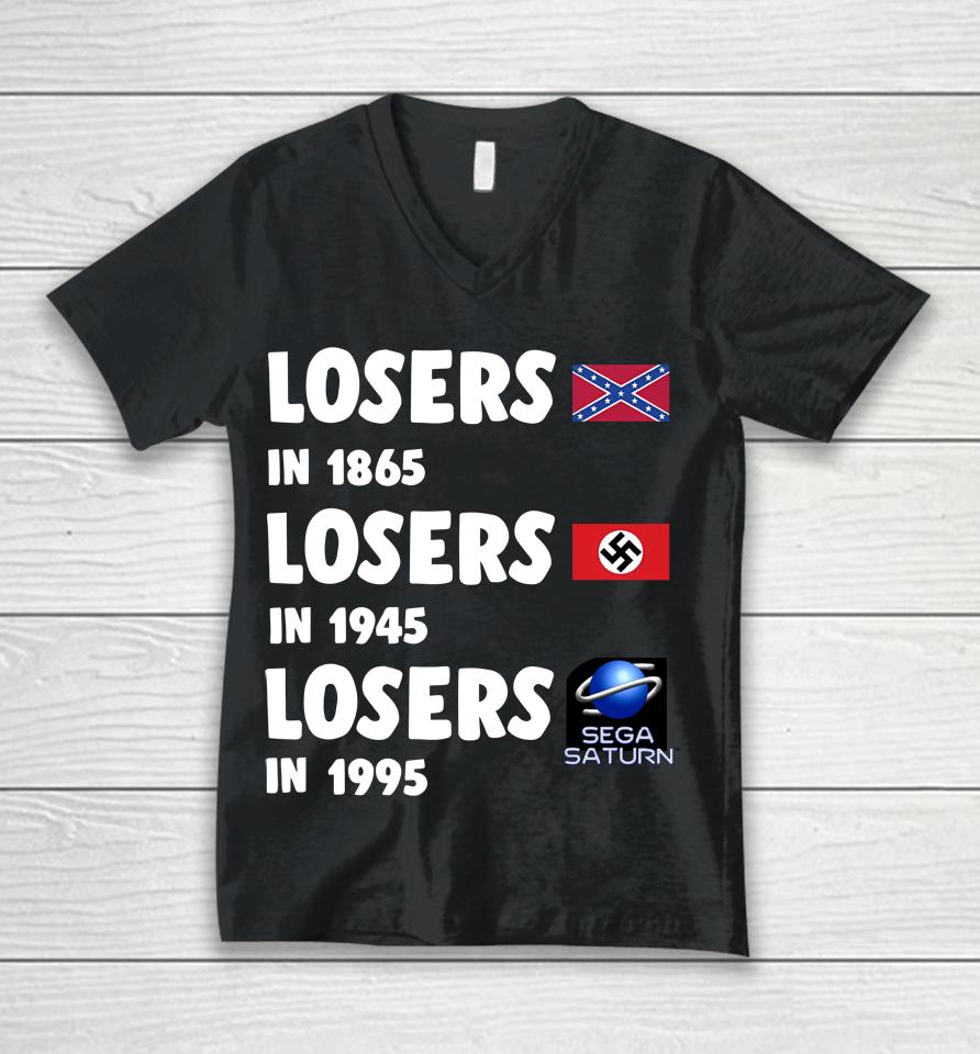 Airport Losers In 1865 Losers In 1945 Losers In1995 Unisex V-Neck T-Shirt