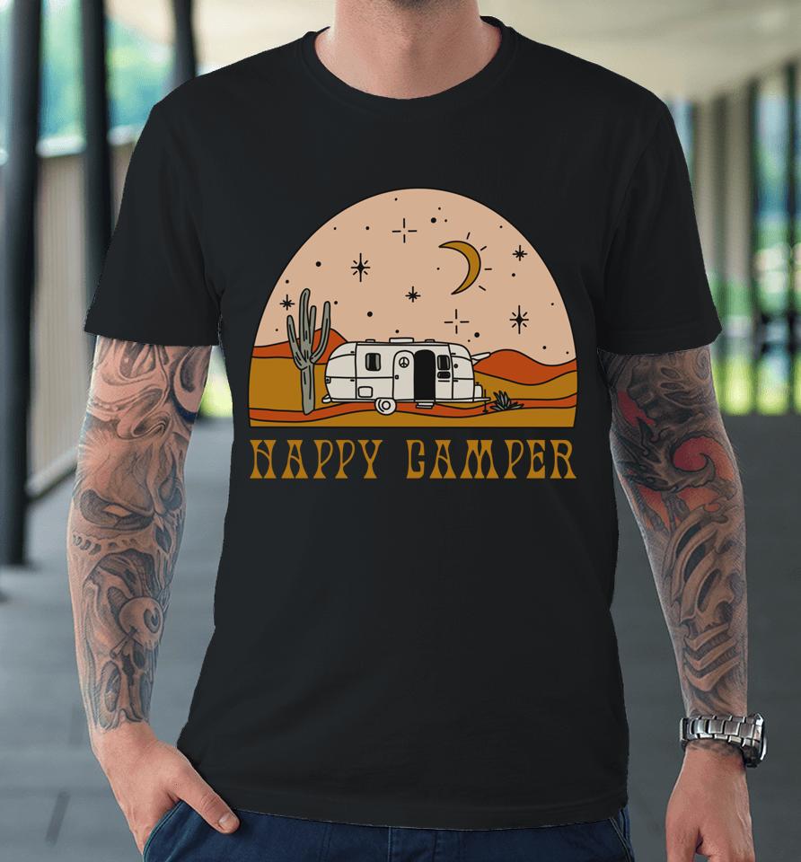 Airstream Desert Starry Sky Camping Rving Happy Camper Premium T-Shirt