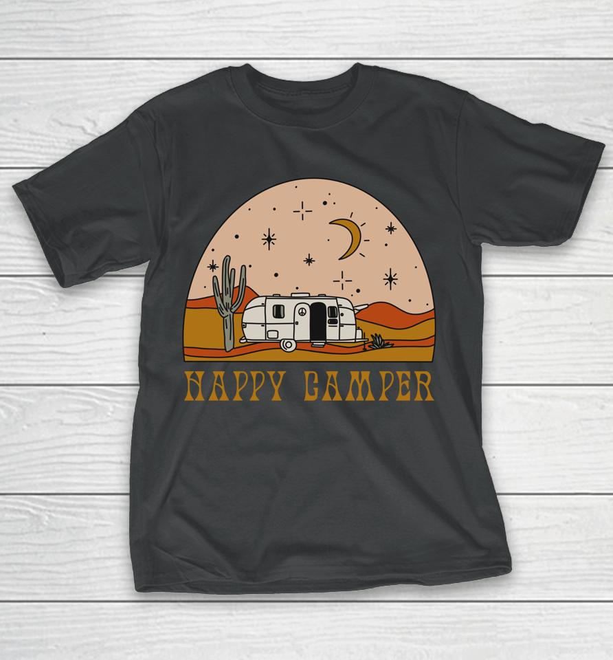 Airstream Desert Starry Sky Camping Rving Happy Camper T-Shirt