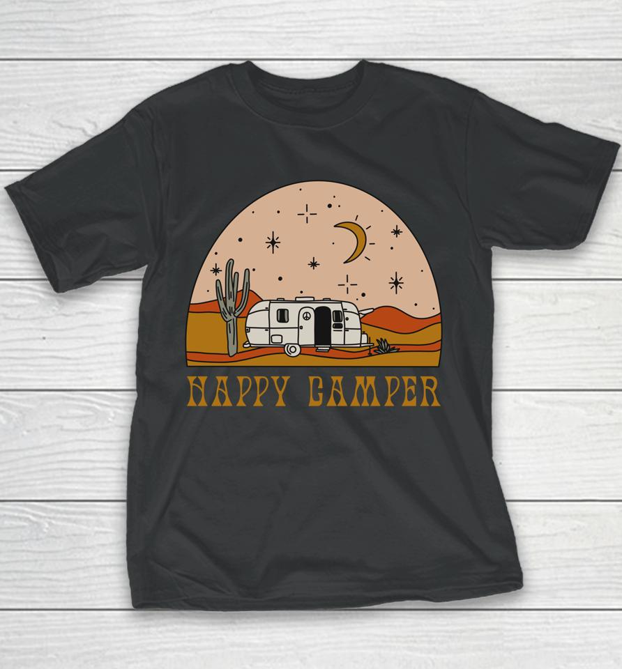 Airstream Desert Starry Sky Camping Rving Happy Camper Youth T-Shirt