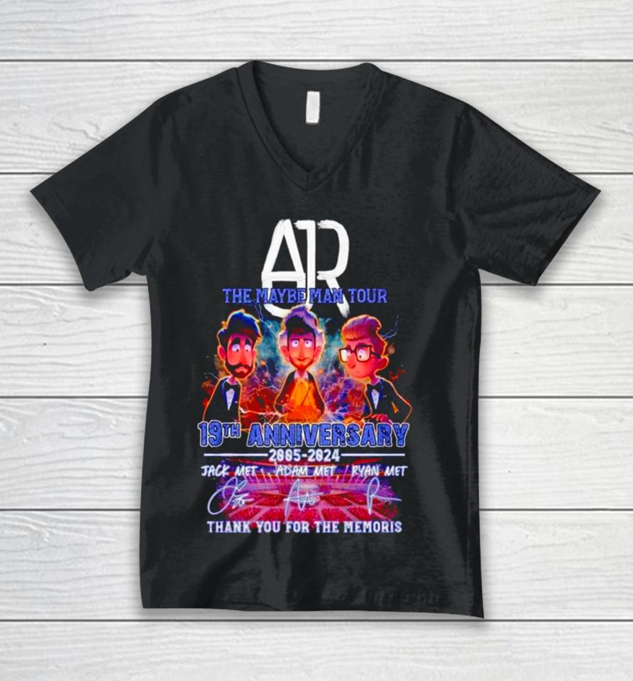 Ajr The Maybe Man Tour 19Th Anniversary 2005 2024 Thank You For The Memories Unisex V-Neck T-Shirt