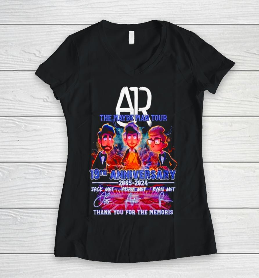 Ajr The Maybe Man Tour 19Th Anniversary 2005 2024 Thank You For The Memories Women V-Neck T-Shirt