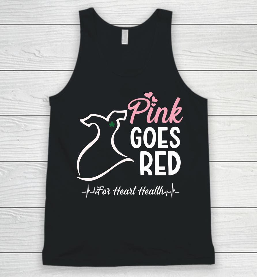 Aka Pink Goes Red For Heart Health Awareness Unisex Tank Top