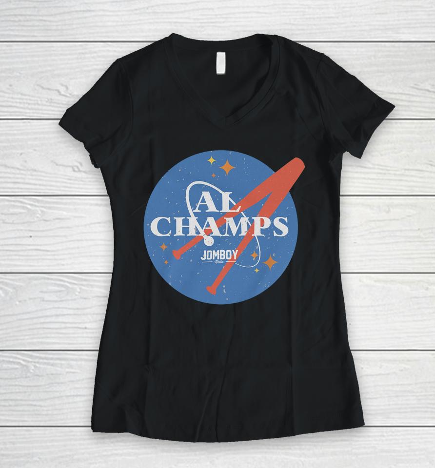 Al Champs Jomboy Media Space City Women V-Neck T-Shirt