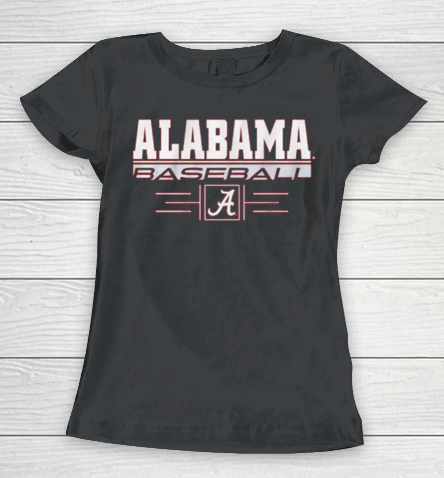 Alabama Baseball Stack University Of Alabama Logo Women T-Shirt