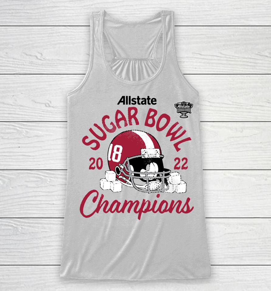 Alabama Crimson Football 2022 Sugar Bowl Champions Helmet Racerback Tank
